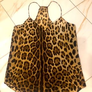 Lavender Brown silk animal print tank